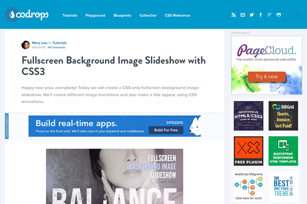CSS3 Fullscreen Slideshowサイトイメージ