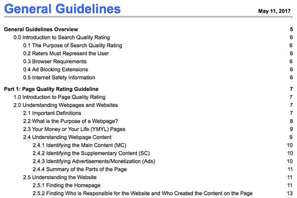 Google検索品質評価ガイドラインイメージ